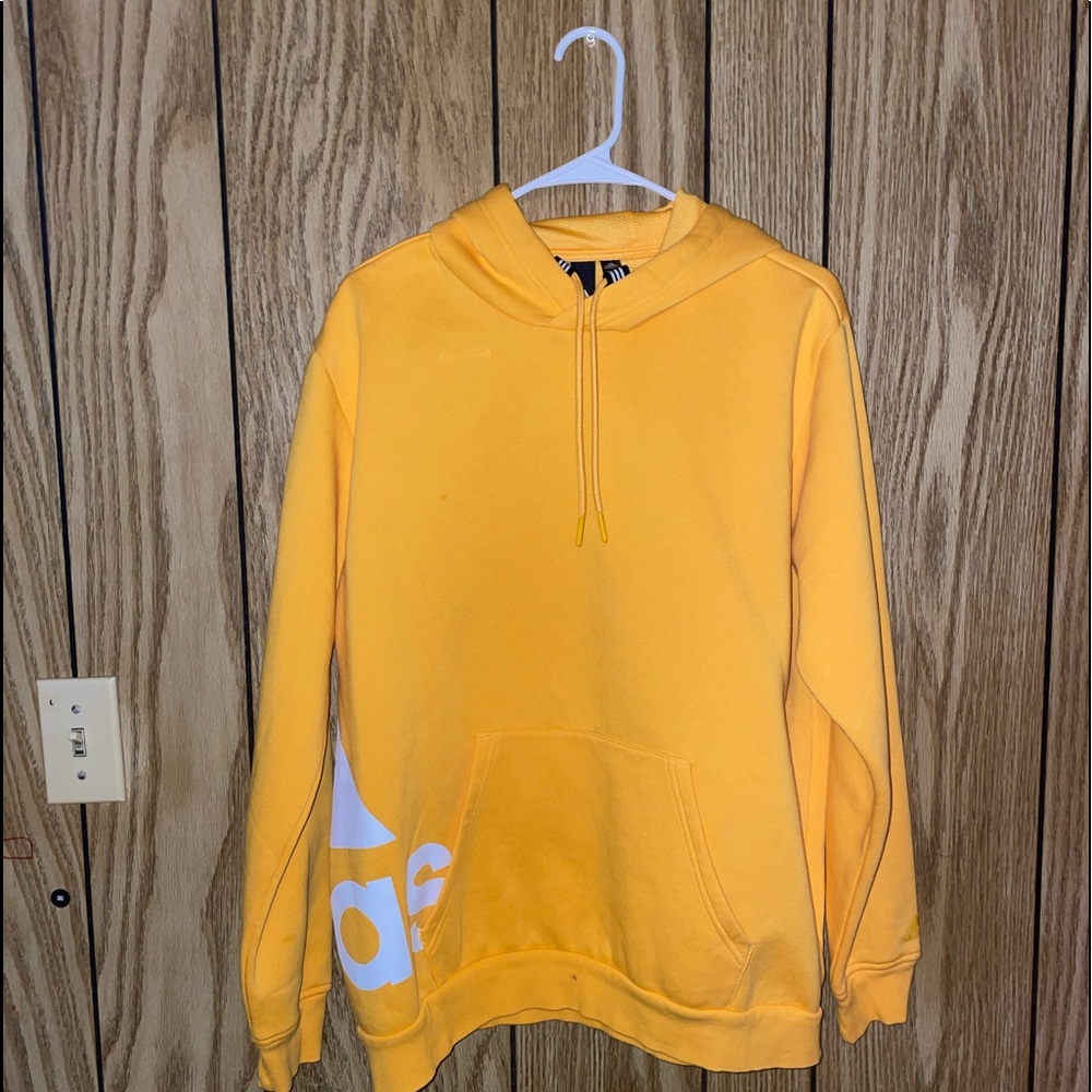Yellow, Adidas hoodie, size small